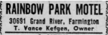 Park Motel (Rainbow Park Motel) - 24 Dec 1961 Ad With Owner Mentioned